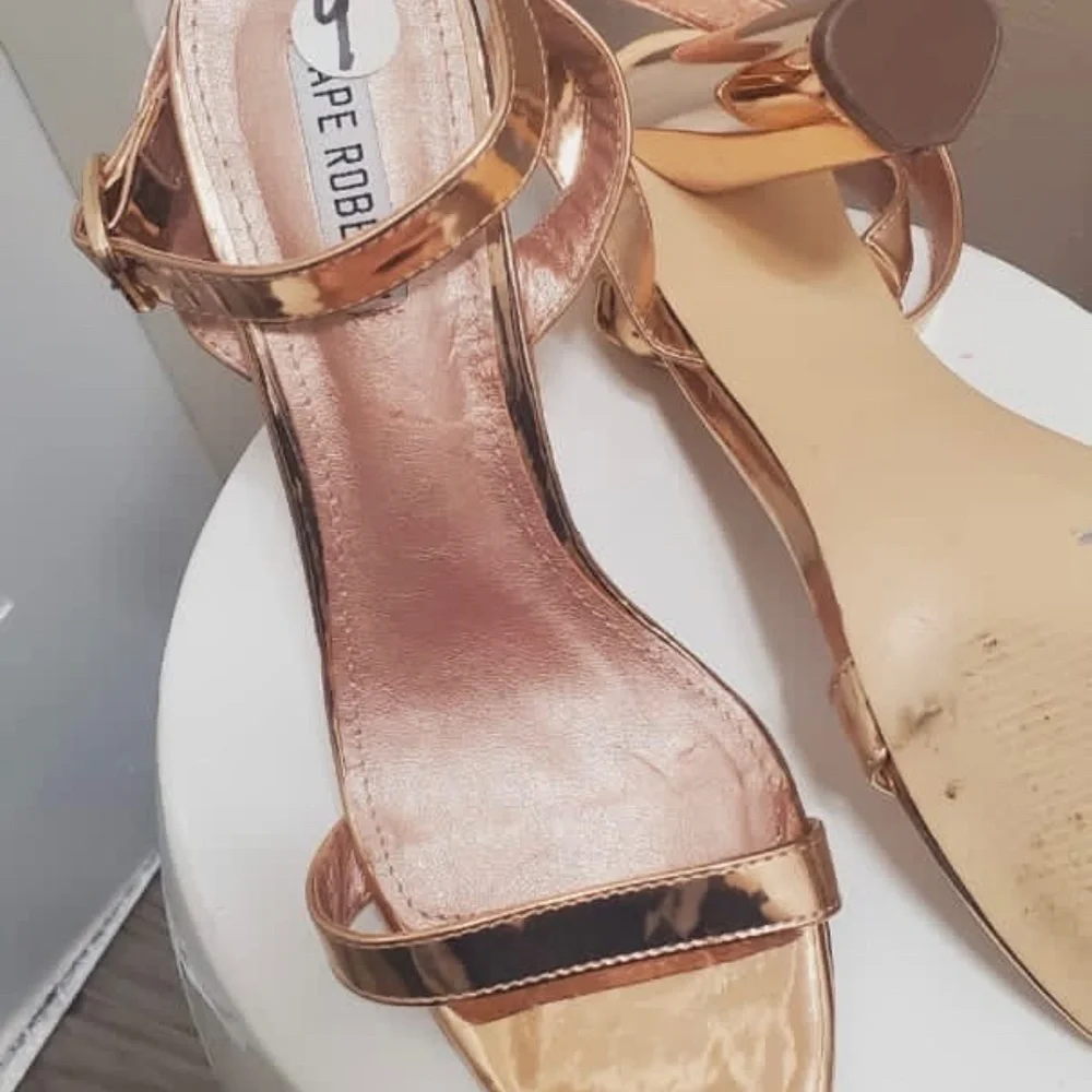Women RoseGold Chunky Sandal Heels 🌴